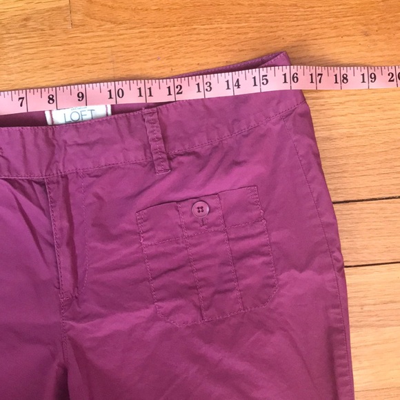 Ann Taylor LOFT Plum Color Cotton Capri Pants - Picture 7 of 8